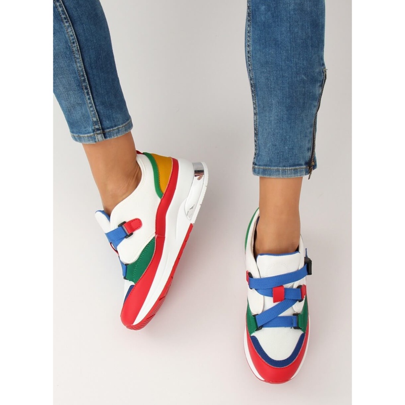 Färgade 8801 blå sportskor vit mångfärgad 1