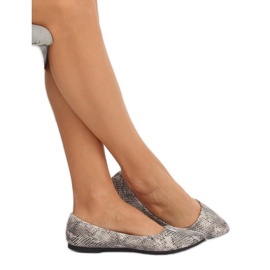 Grå kvinnors ballerinor HH16 Snake mångfärgad 1