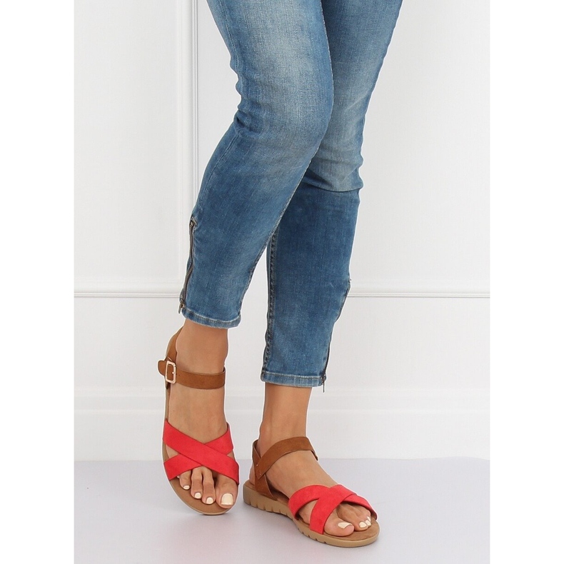 Röda damsandaler 999 Röd 2