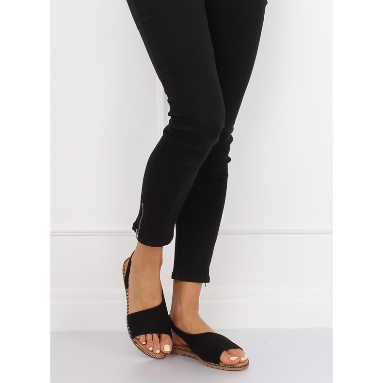 Svarta asymmetriska sandaler för kvinnor 982 Svart 2