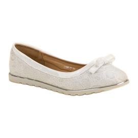 SHELOVET Ballerina med spets vit 1