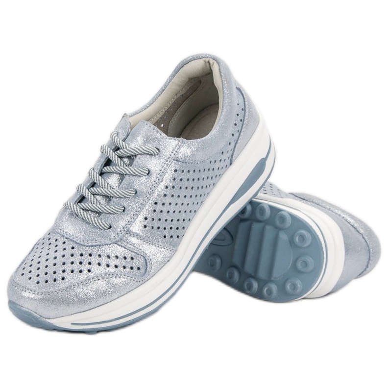 Filippo Läderbrokadskor blå 1