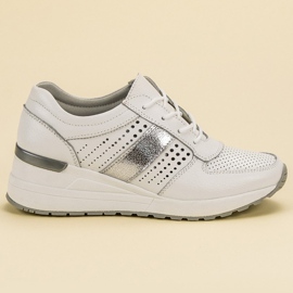 Filippo Wedge Sneakers i läder vit 3
