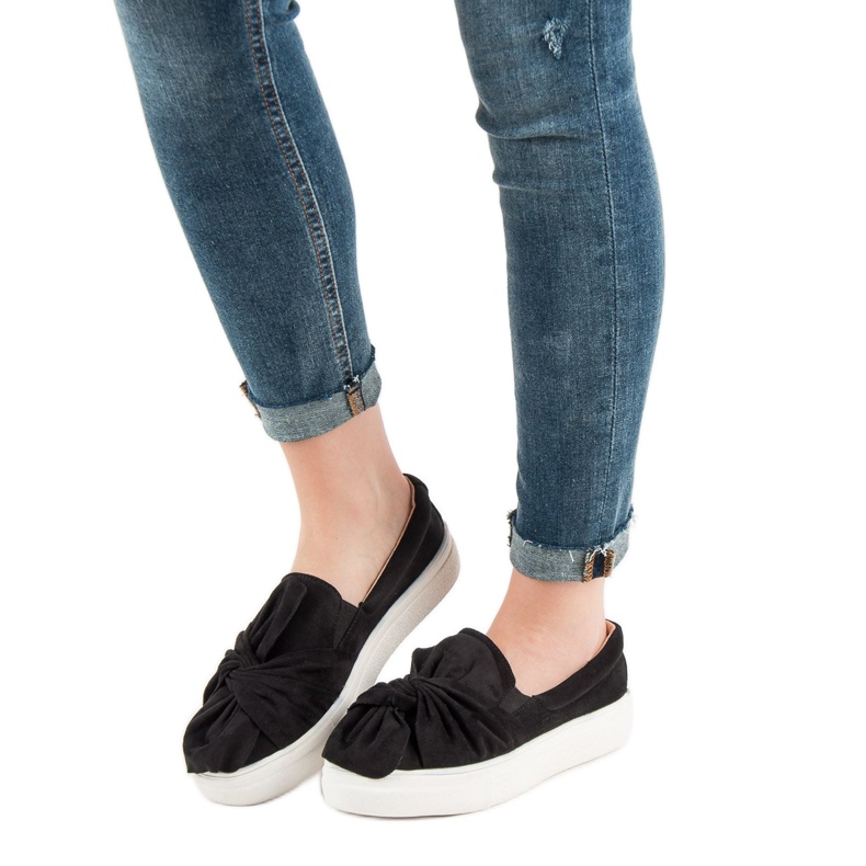 Mocka slipons med en VICES rosett svart 2