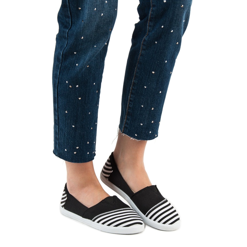 SHELOVET Slip On Light Sneakers vit svart 2