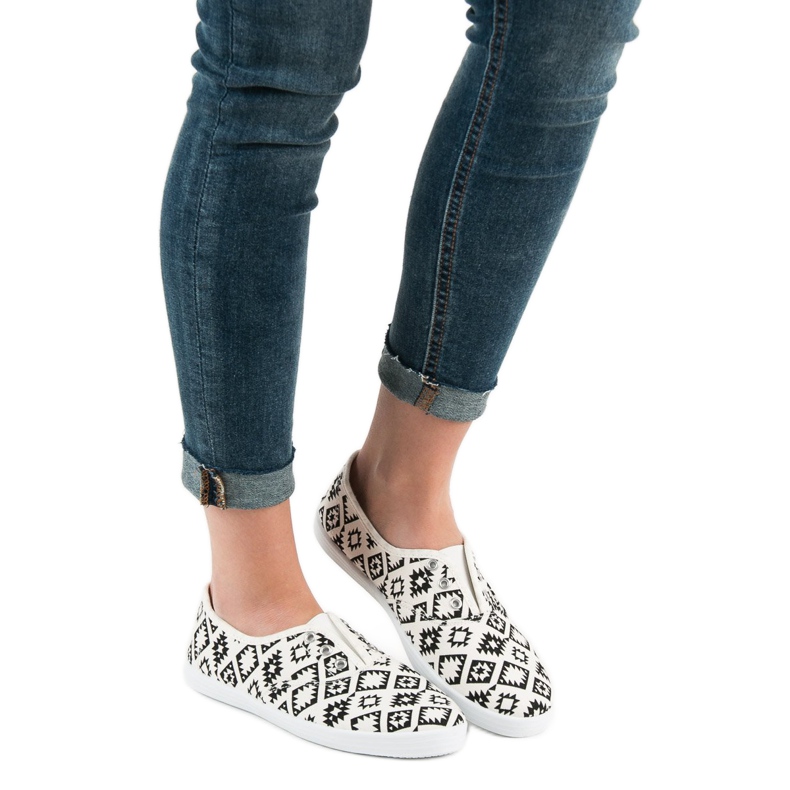 SHELOVET Slip-on sneakers vit svart 1