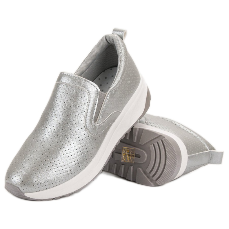 SHELOVET Silver Slip-On skor grå 1