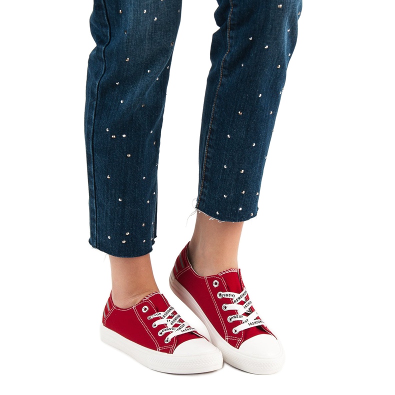 SHELOVET Låga sneakers röd 2