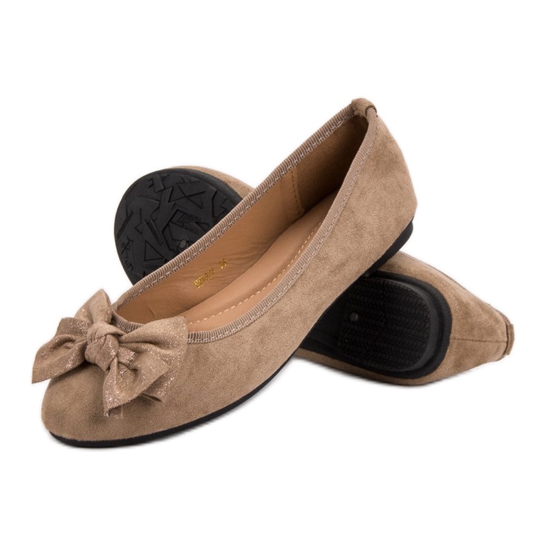 JESSY ROSS Ballerina med rosett brun 1