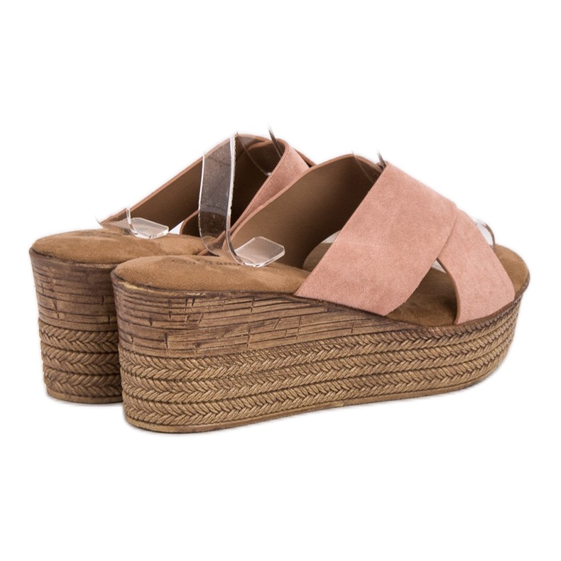 SHELOVET Powder Wedge Tofflor rosa 1
