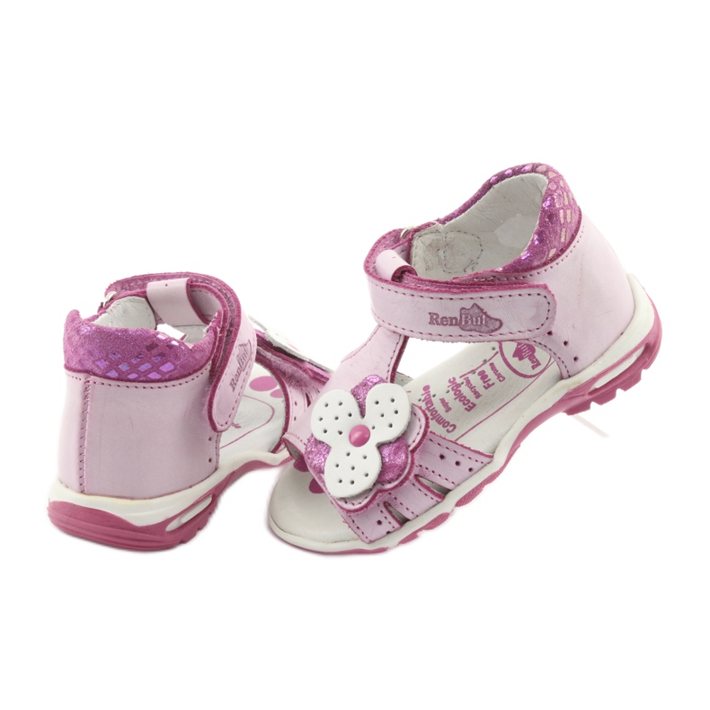 Rosa sandaler med blommor Ren But 1406 vit 5