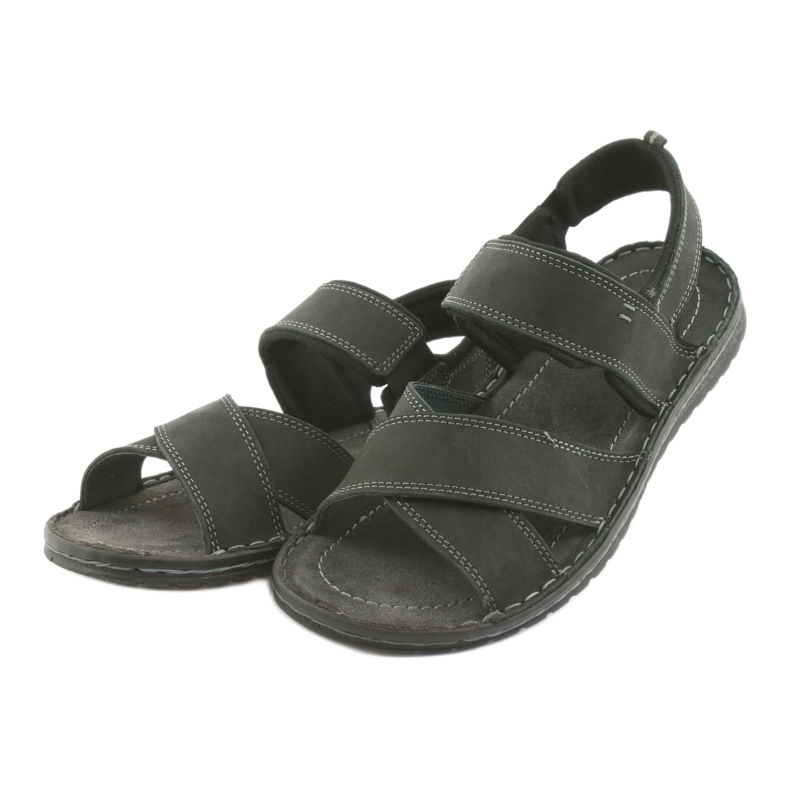 Riko Sandaler för mäns sport läder 852 svart 3