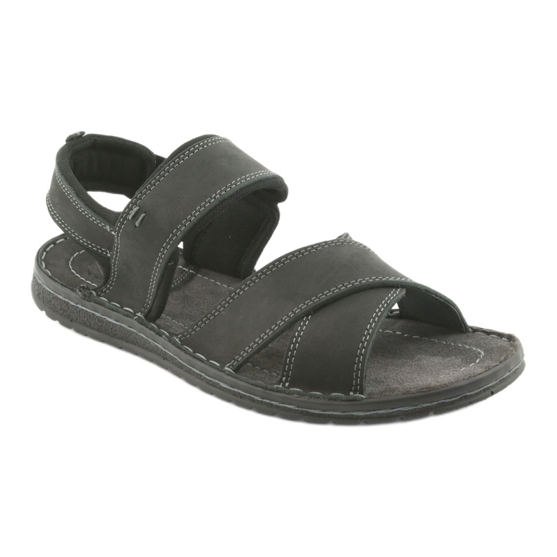 Riko Sandaler för mäns sport läder 852 svart 1