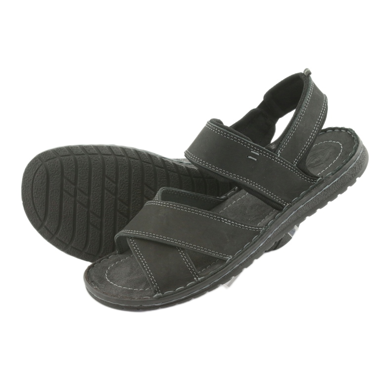 Riko Sandaler för mäns sport läder 852 svart 4