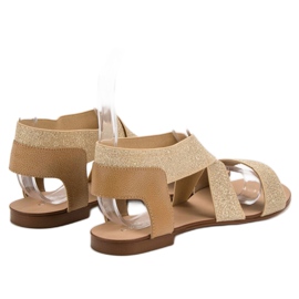 SHELOVET Eleganta platta sandaler brun 1