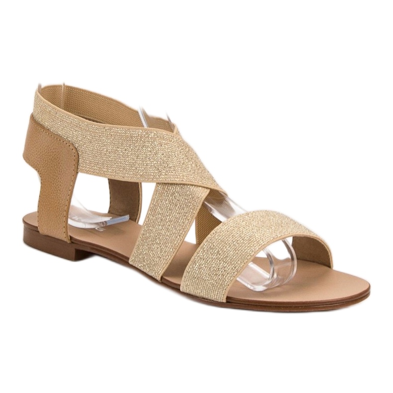 SHELOVET Eleganta platta sandaler brun 2