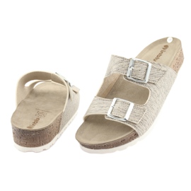 Dam beige Inblu NM013 tofflor med silverpartiklar brun grå 4