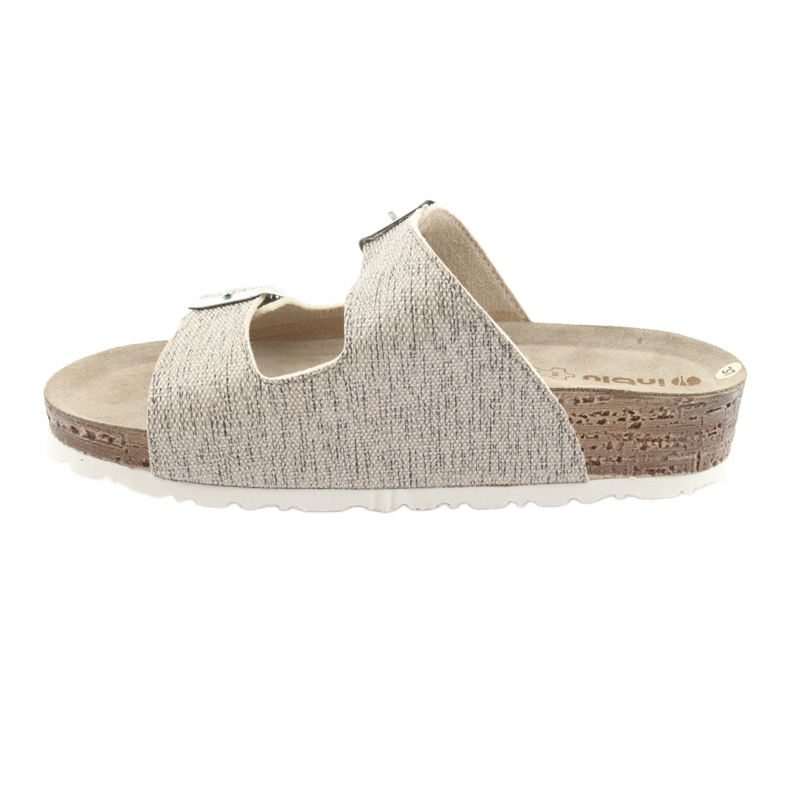 Dam beige Inblu NM013 tofflor med silverpartiklar brun grå 2