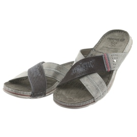 Grå Inblu GG009 grå tofflor för män svart 3