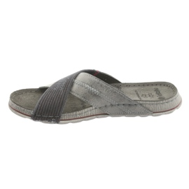 Grå Inblu GG009 grå tofflor för män svart 2