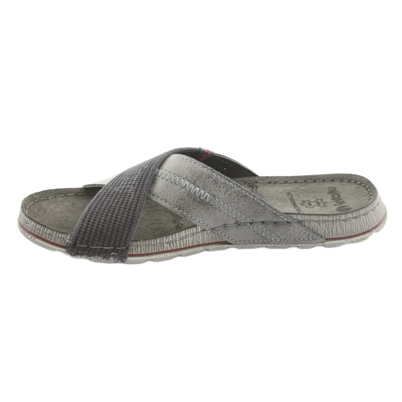 Grå Inblu GG009 grå tofflor för män svart 2