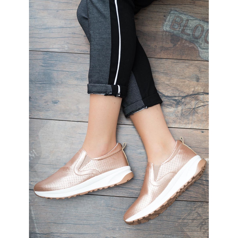 SHELOVET Golden Slip-On skor rosa 1