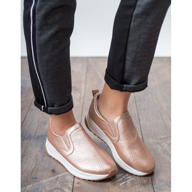SHELOVET Golden Slip-On skor rosa 2