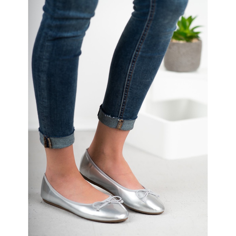 Renda Ballerina med rosett grå 1