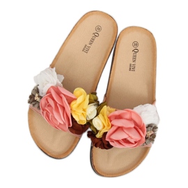 Tofflor med blommor rosa 218-170 Rosa 1