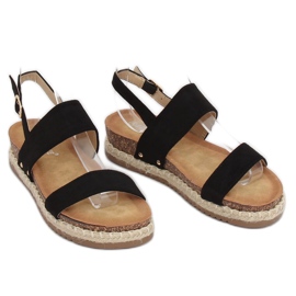 Svarta sandaler på kork CH-118 svart 2