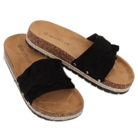 Svarta espadrilletofflor BJS-002 Svart 2