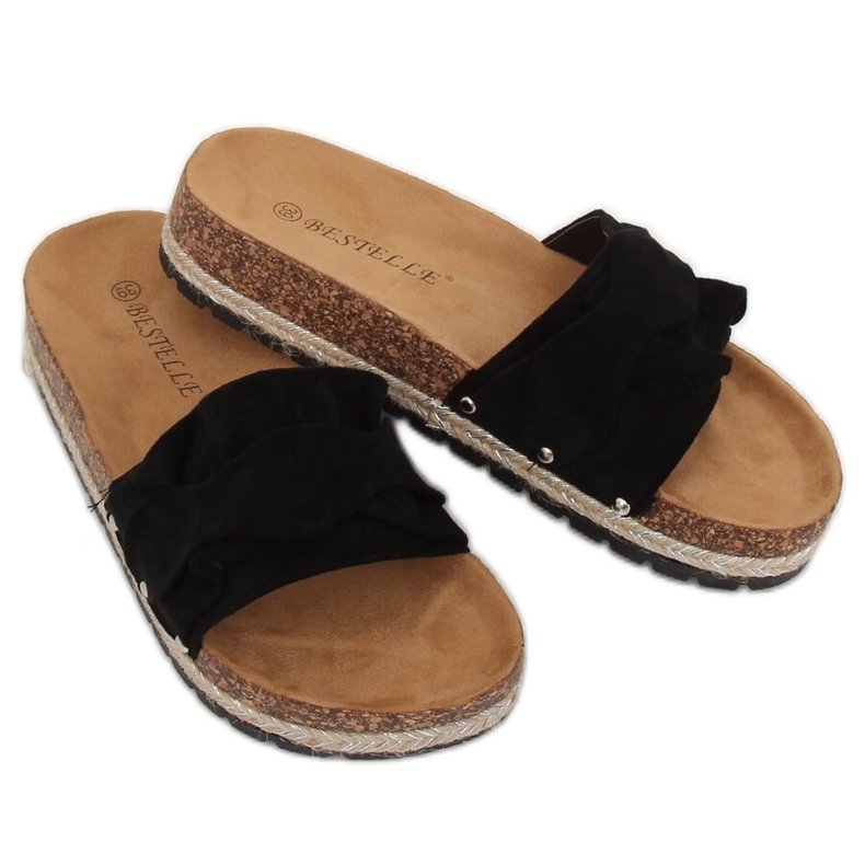 Svarta espadrilletofflor BJS-002 Svart 2