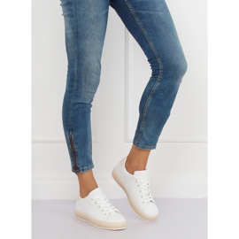 Kvinnors vita och beige sneakers 9118 Beige brun 1