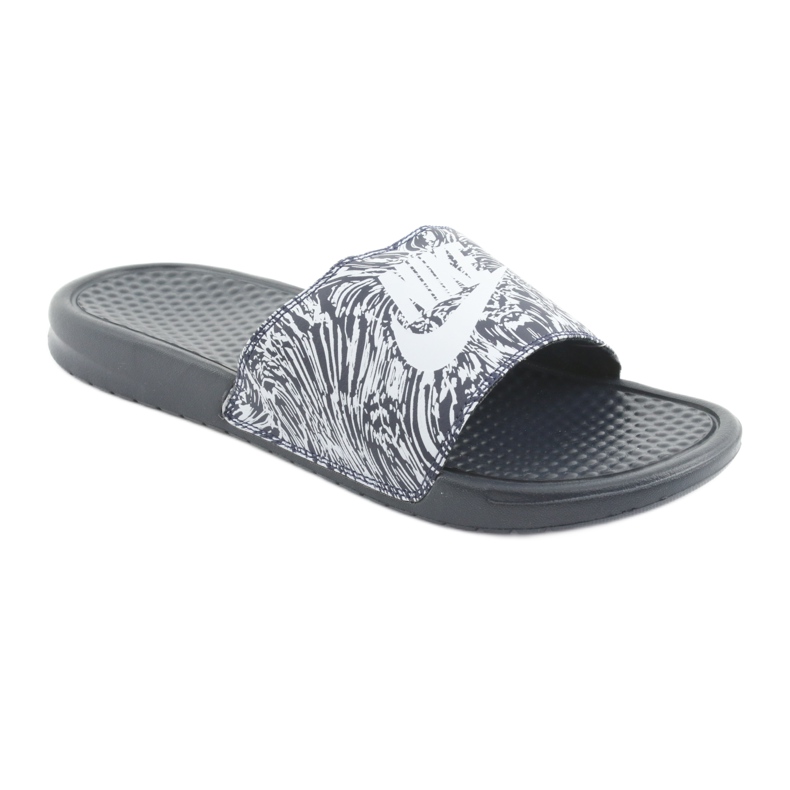 Nike Benassi Just Do It Print 631261-403 Slide vit marinblå 1