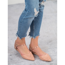 Primavera Fästade ballerinor med cubic zirconia rosa 2