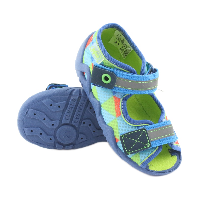 Blå, gröna Befado 250P059 tofflor orange 3