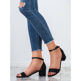 SHELOVET Klassiska svarta sandaler 2