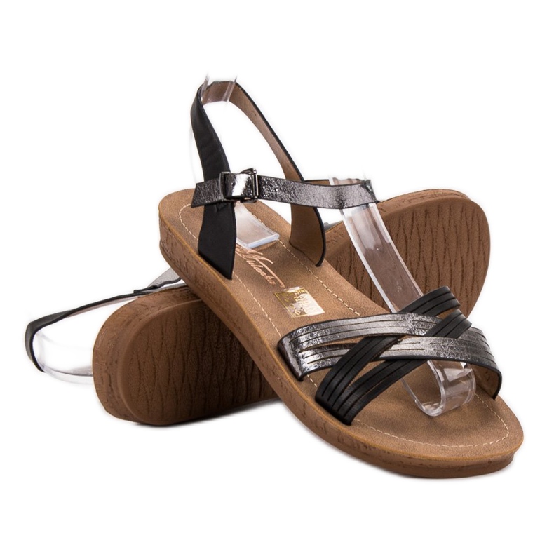 SHELOVET Bekväma sandaler svart 1