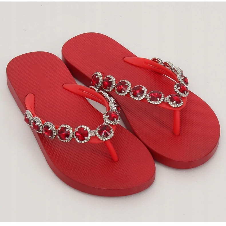 Eleganta flip-flops med JH69 röda stenar 1
