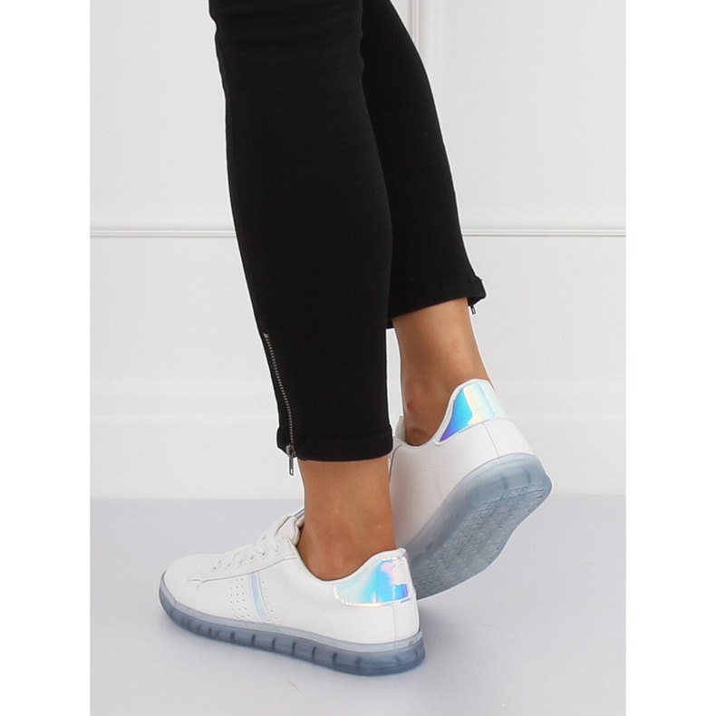 Kvinnors vita och blå sneakers 2B9XX923 VIT / BLÅ 1