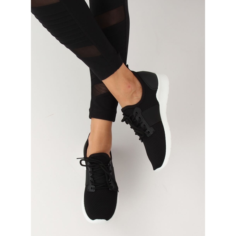 Svart 7771-Y Svarta sportskor 1