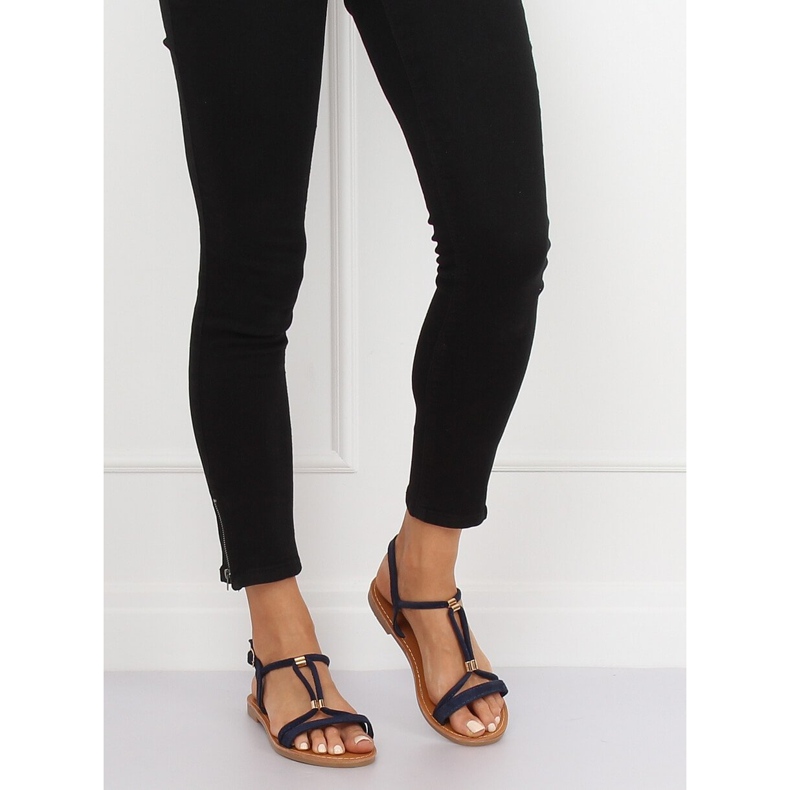 Marinblå sandaler för kvinnor L520 Blå 2