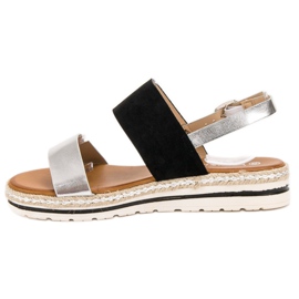 SHELOVET Bekväma sandaler svart grå 1