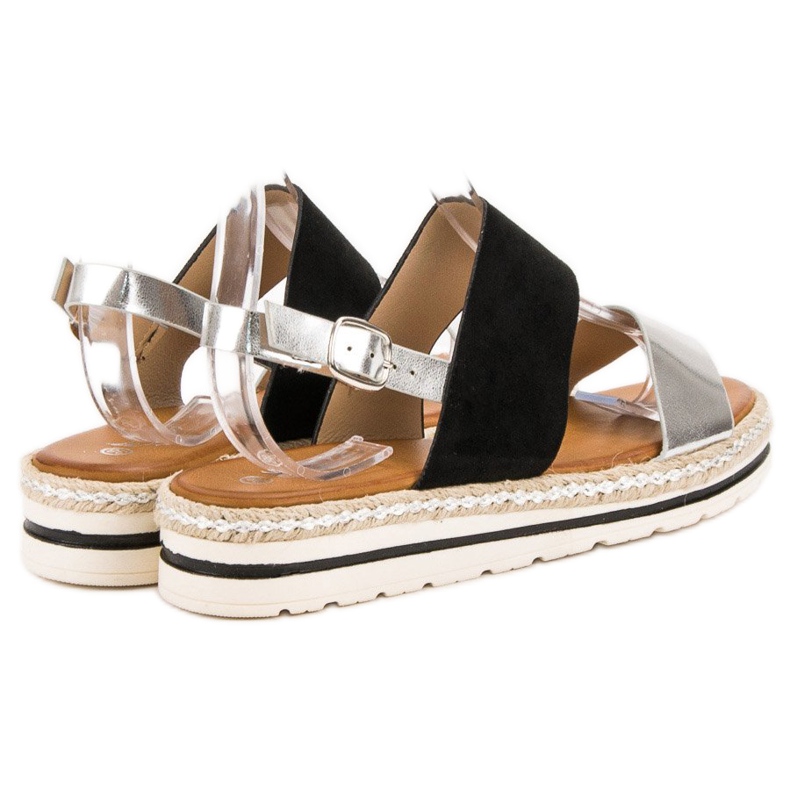 SHELOVET Bekväma sandaler svart grå 2