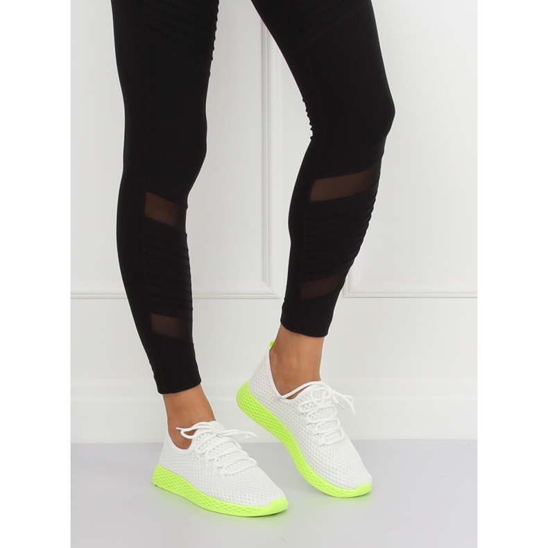 Vita och gula NB283 Fluorescensgula sportskor 2