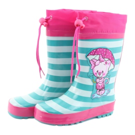 American Club Amerikanska gummistövlar. Kattunge efter utställningen rosa grön 3