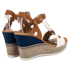 Goodin Trendiga sandaler vit brun 1