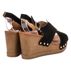 SHELOVET Sandaler i mocka svart 1