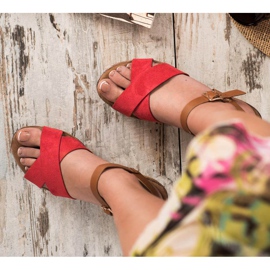 Primavera Sandaler med kil brun röd 1