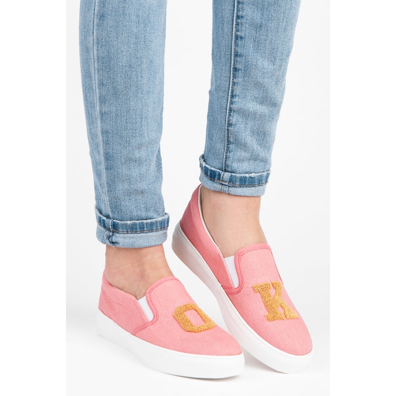 Kylie Ony Slip Med Plåster rosa 1